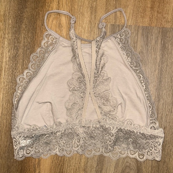 Aerie Halter neck/ high neck lace bralette with racerback straps. Pull on. Sz: S - Picture 3 of 10